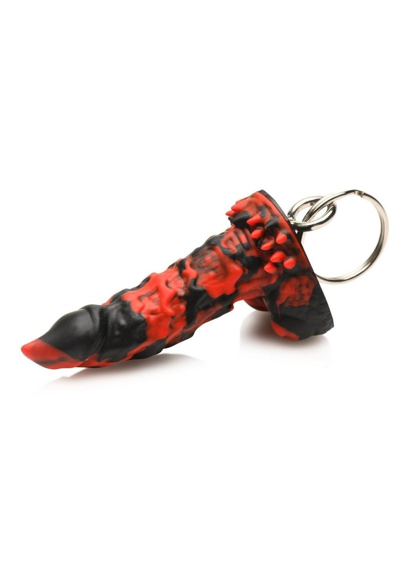 Creature Cocks Fire Demon Keychain With Durable Material
