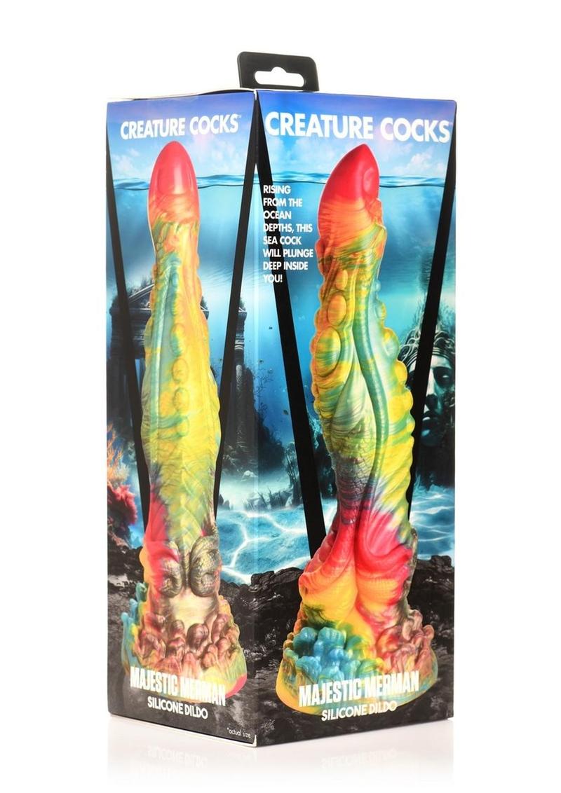 Majestic Merman Silicone Dildo - Vibrant Rainbow Pleasure