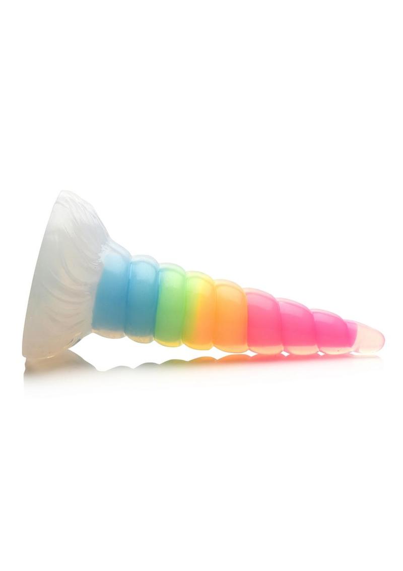 Creature Cocks Uni-Glow Glow-in-the-Dark Rainbow Silicone Dildo