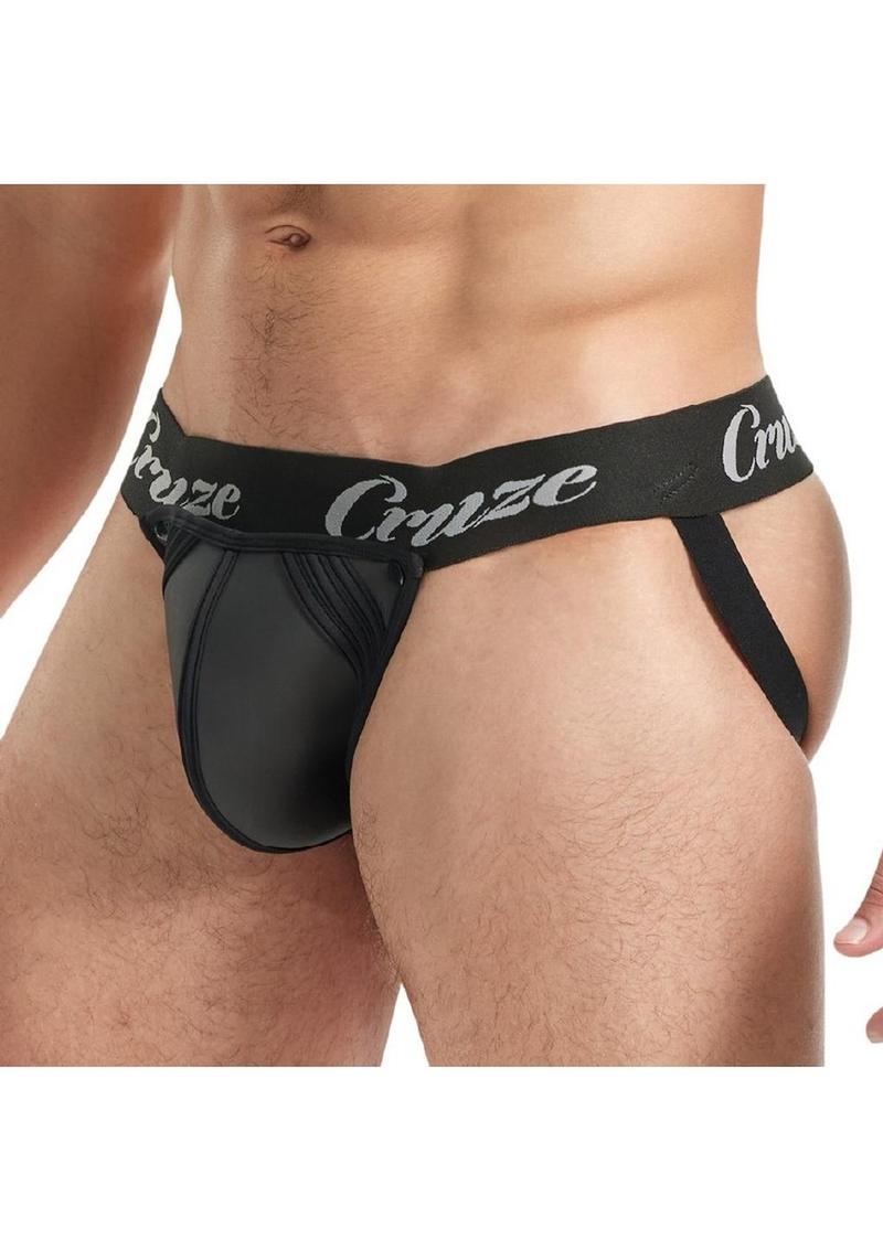 Cruze Neoprene Snap-Down Jock Strap with Silicone Cock Ring