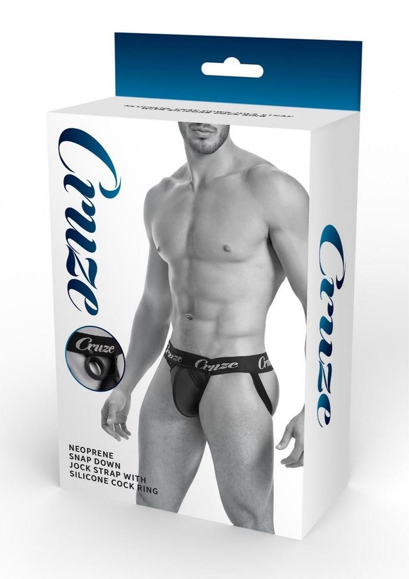 Cruze Neoprene Snap-Down Jock Strap with Silicone Cock Ring