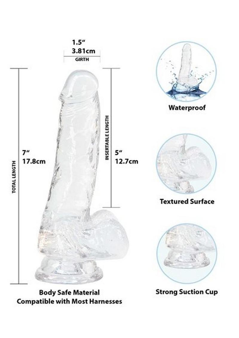 Crystal Addiction Clear Dildo With Balls