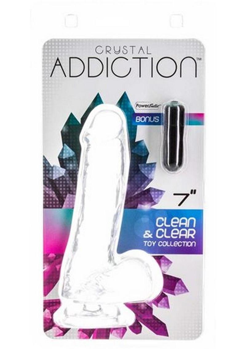 Crystal Addiction Clear Dildo With Balls