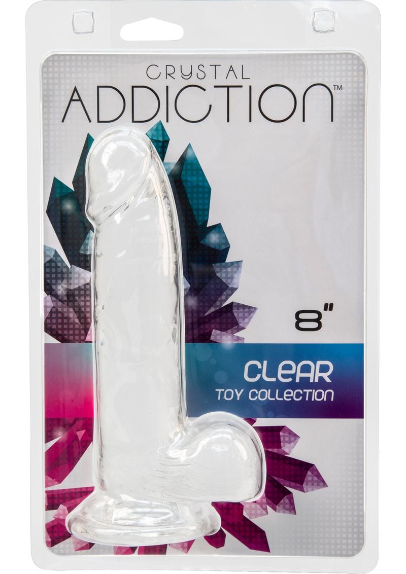 Crystal Addiction Clear Dildo With Balls