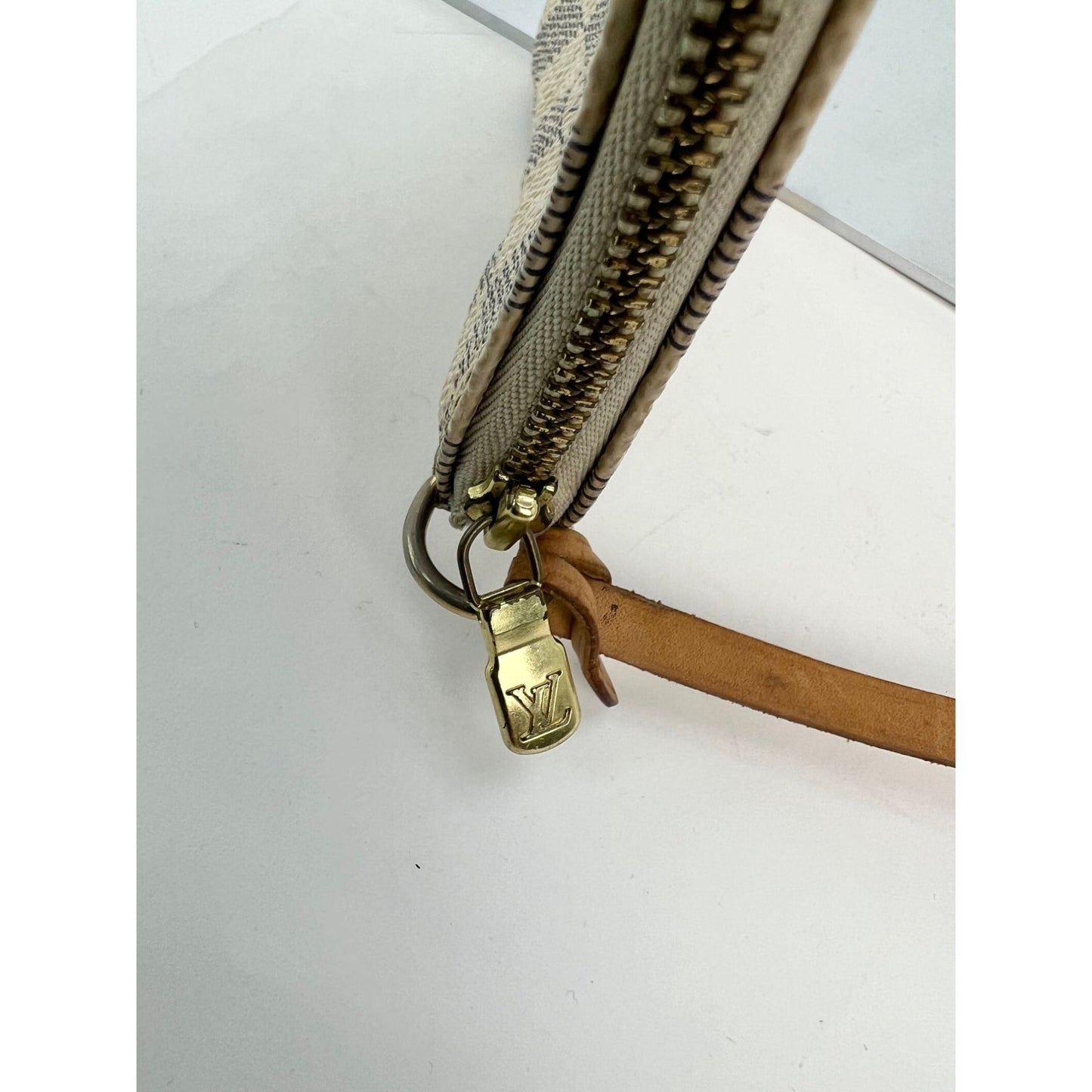 Louis Vuitton Pochette Accessories White  Damier Azur Bag