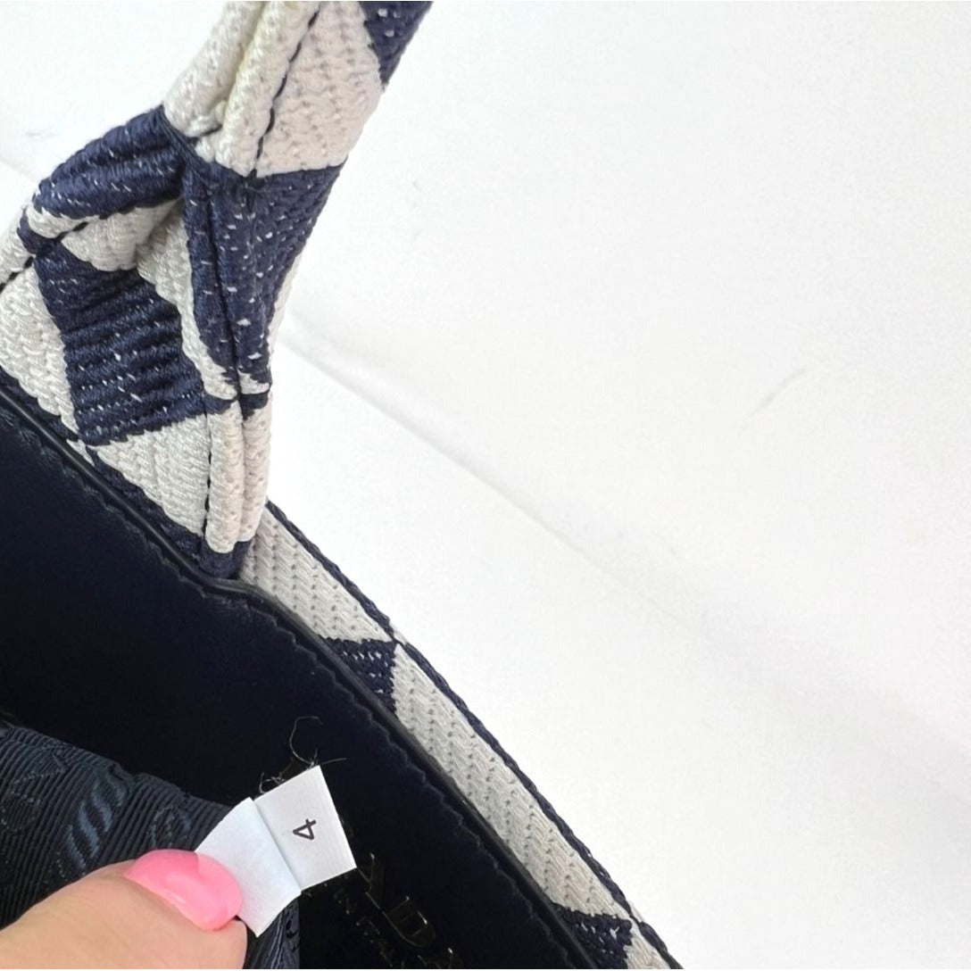 Prada Small Symbole Embroidered Fabric Handbag