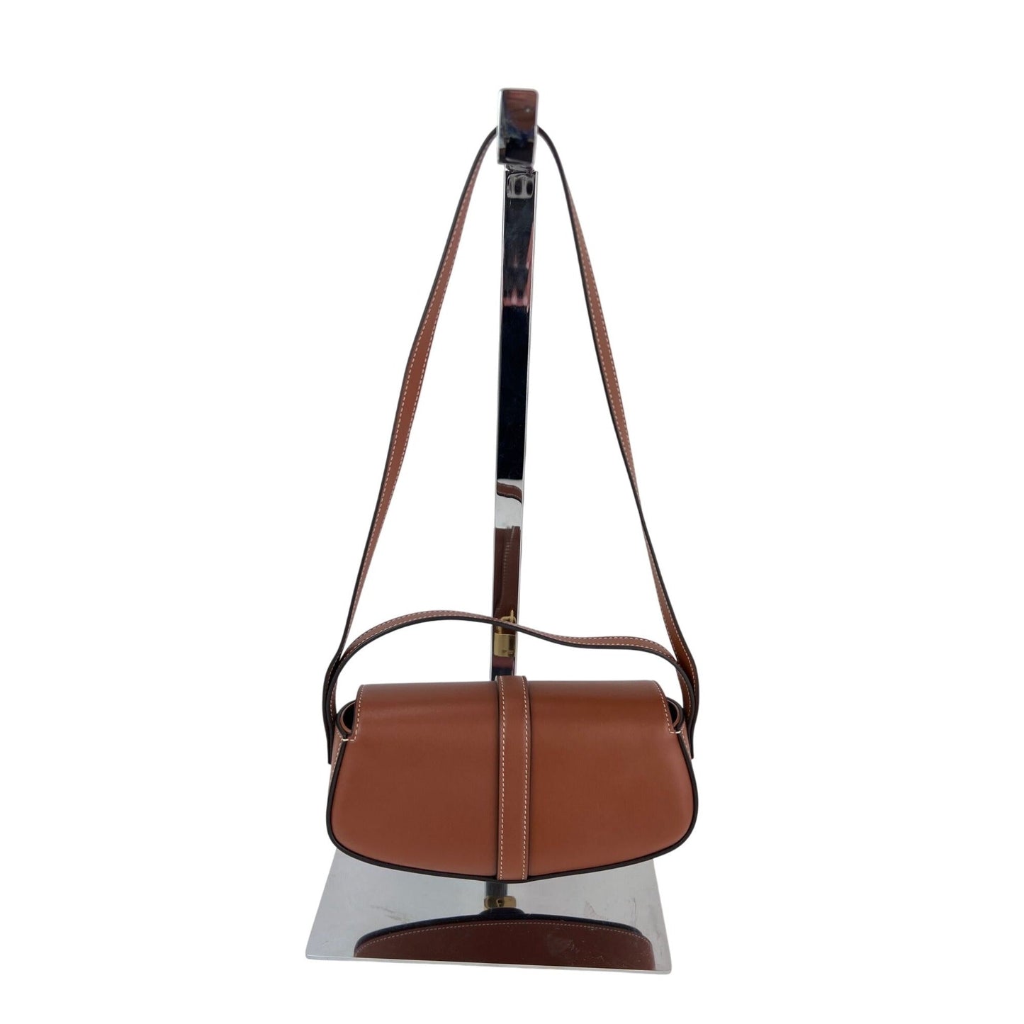 Celine Smooth Calfskin Tabou Clutch on Strap Tan Shoulder Bag