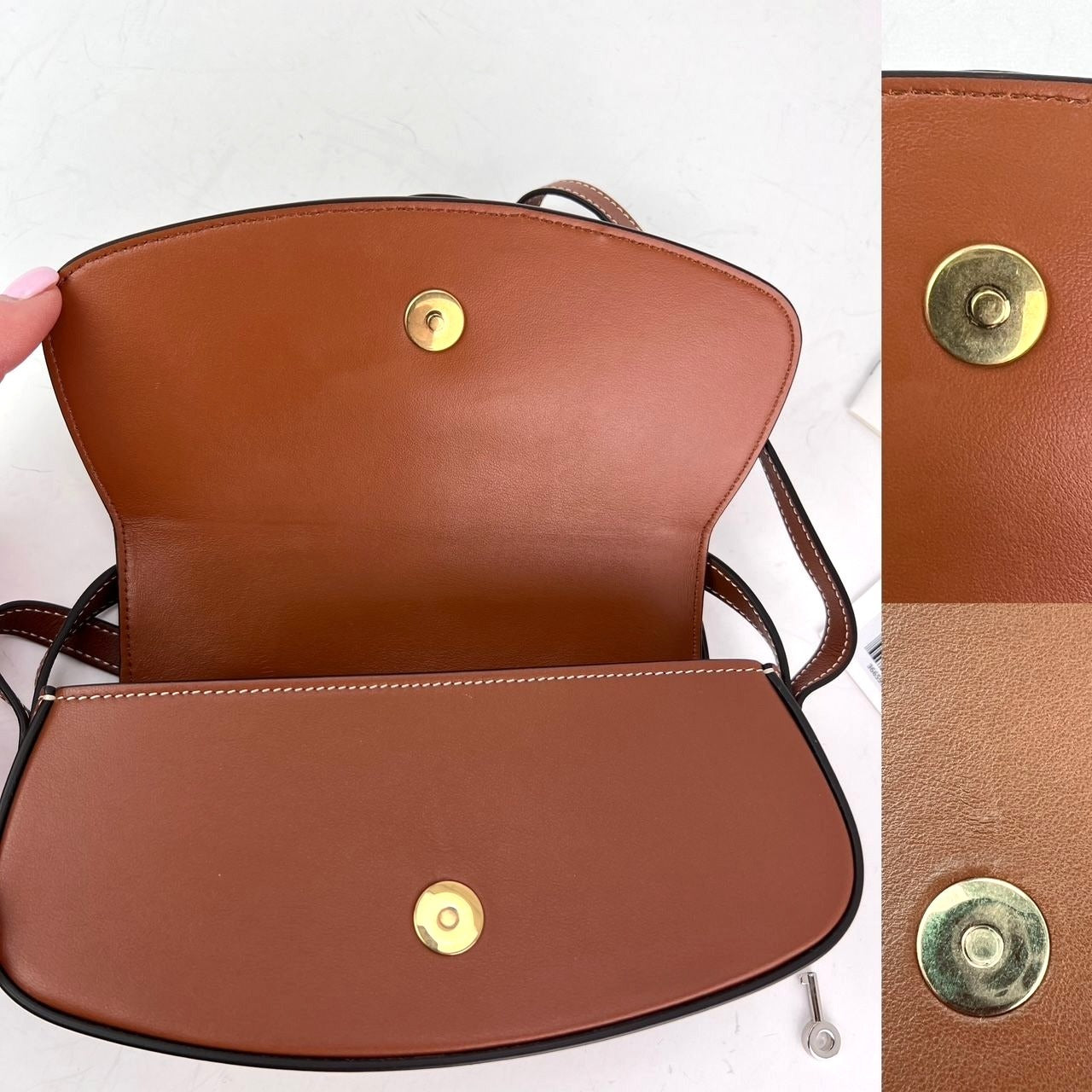 Celine Smooth Calfskin Tabou Clutch on Strap Tan Shoulder Bag