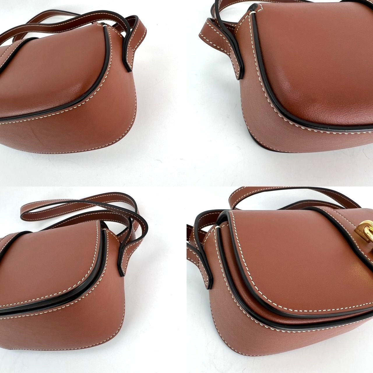 Celine Smooth Calfskin Tabou Clutch on Strap Tan Shoulder Bag