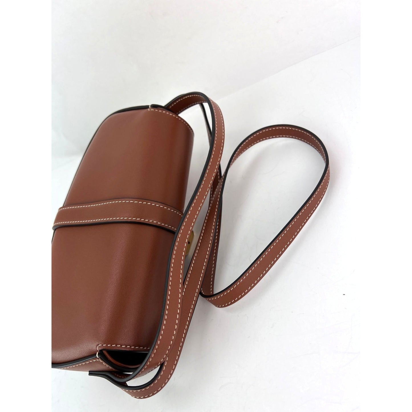 Celine Smooth Calfskin Tabou Clutch on Strap Tan Shoulder Bag