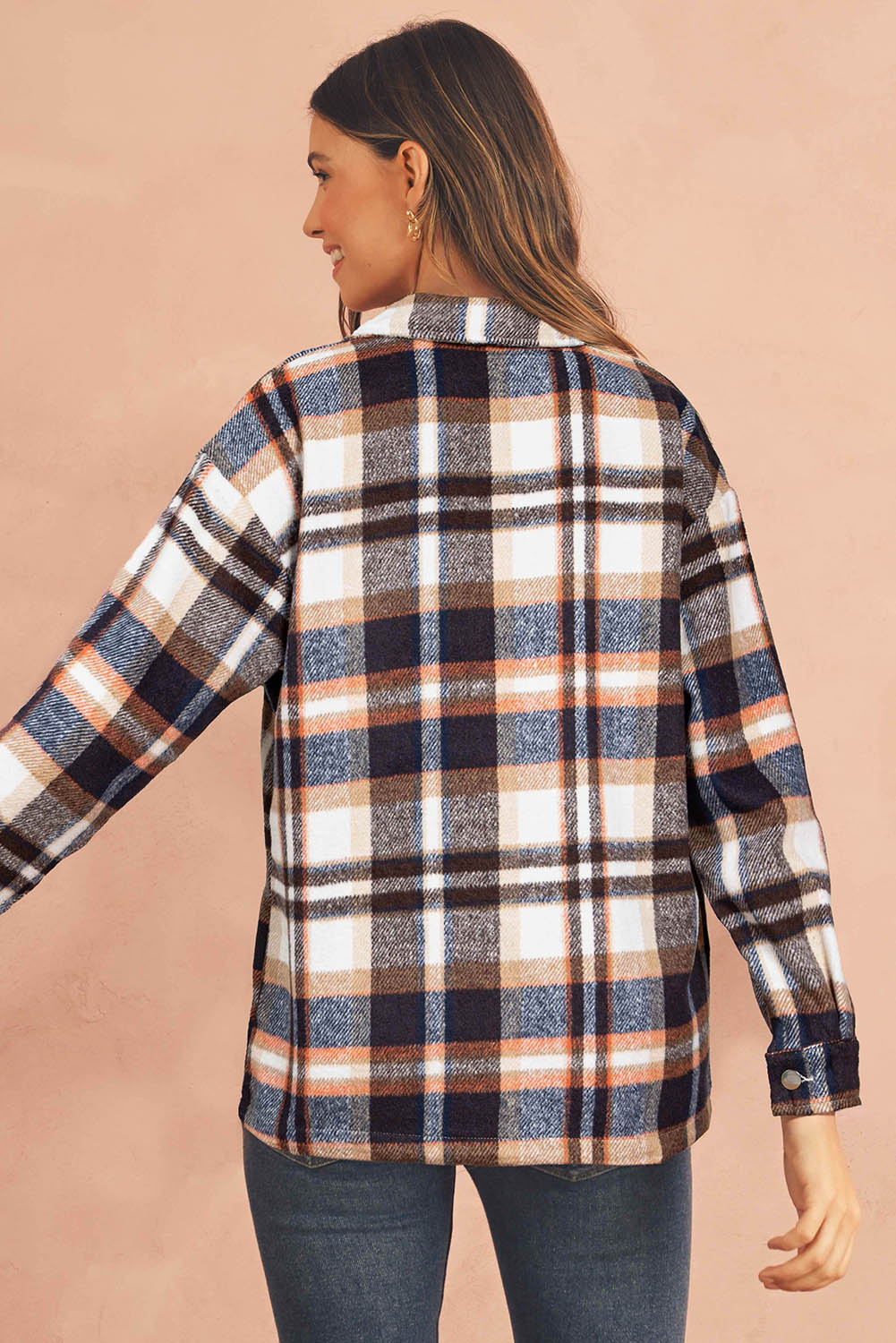 Multicolor Plaid Casual Button Up Flannel Shacket Anytime