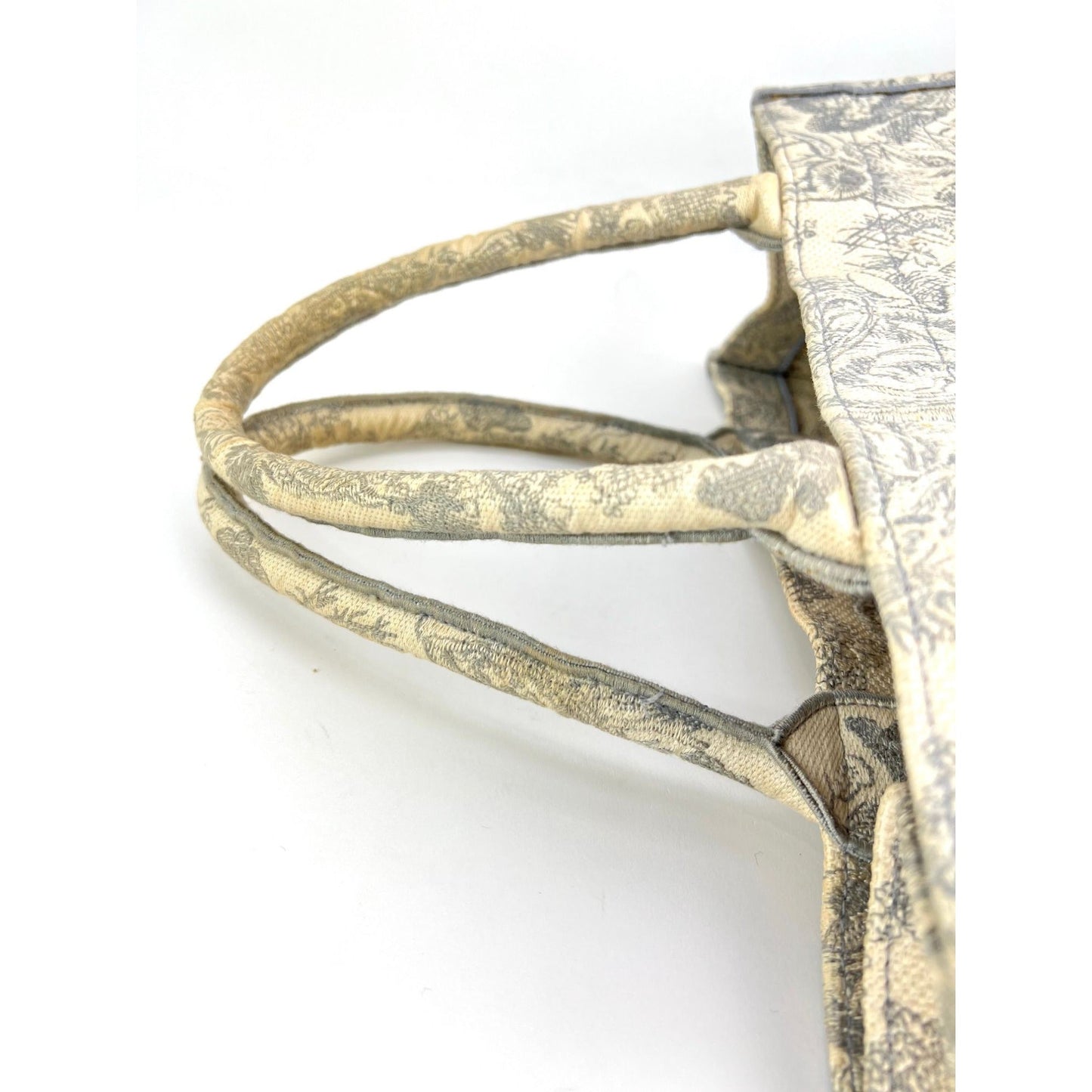 CHRISTIAN DIOR Medium Dior Book Gray Embroidery Tote