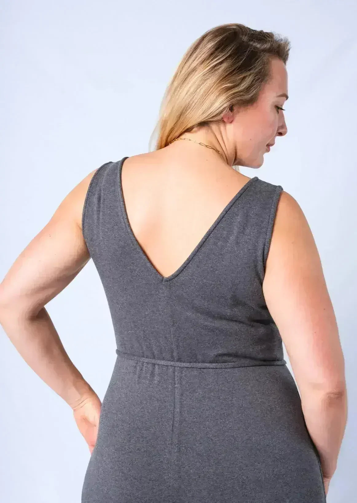 Axty V-Neck Jumpsuit - Versatile Cotton Romper | Femstylo