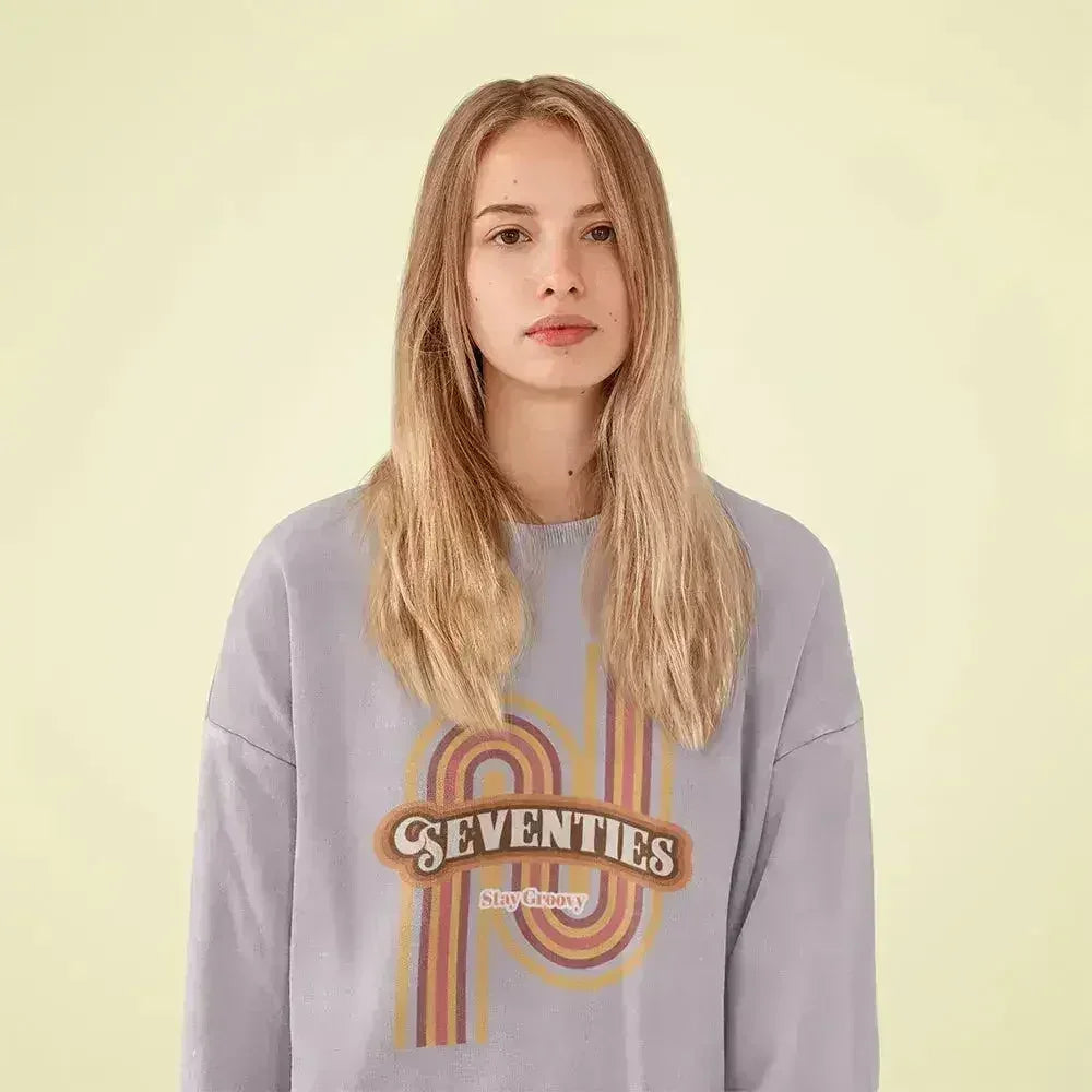 70's Retro Sweatshirt - Vintage Loose Fit Crewneck | Femstylo