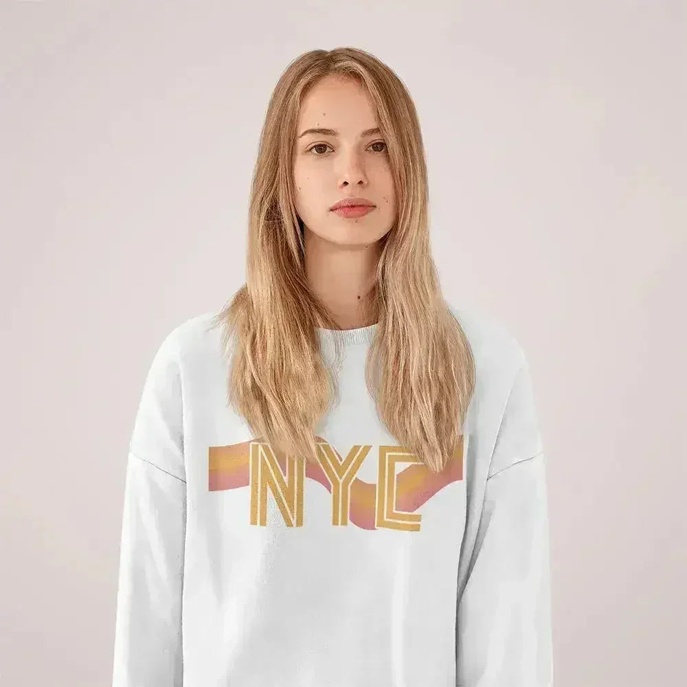 NYC Retro 70's Sweatshirt – Vintage Loose Fit Crewneck