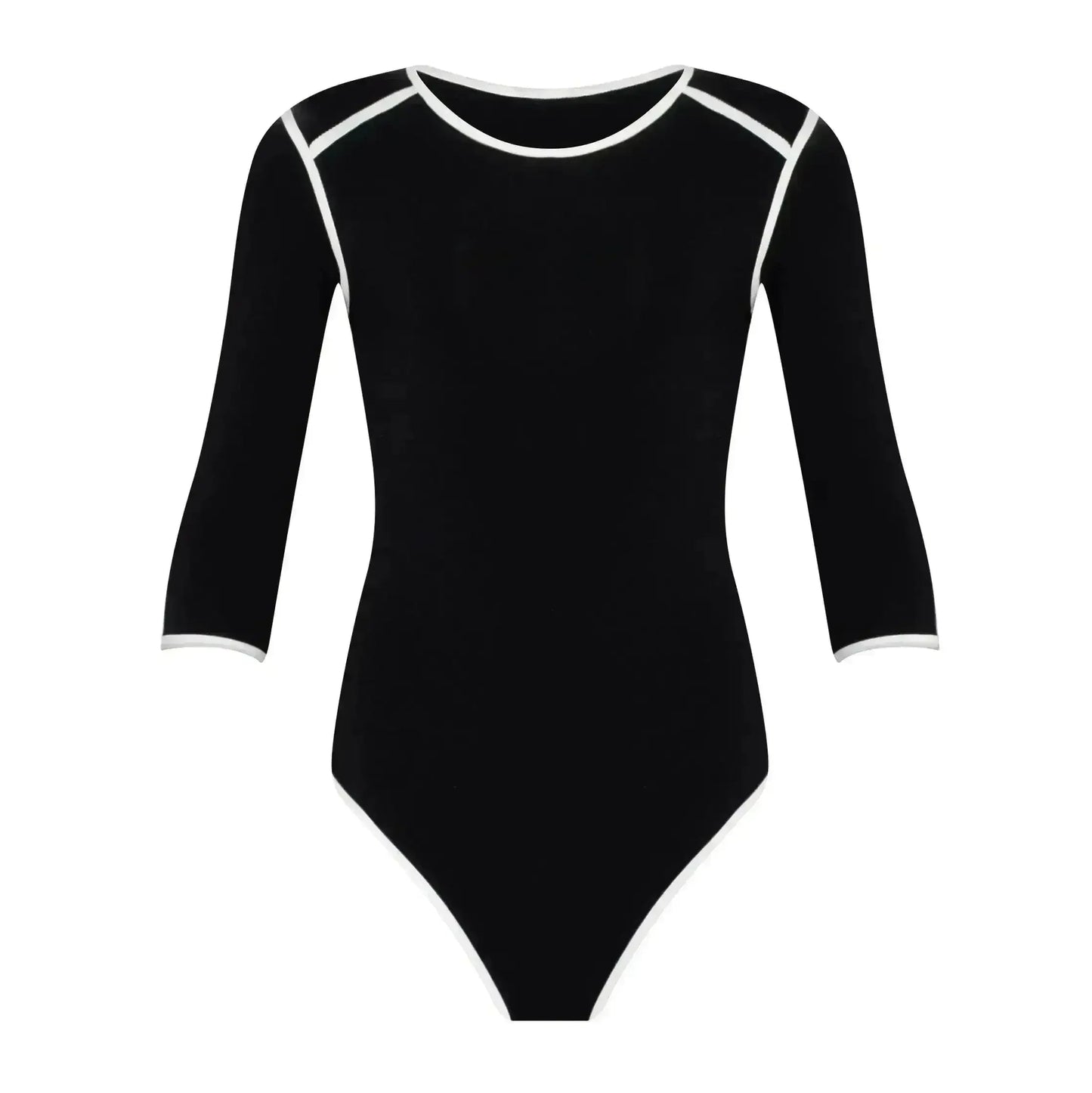 Black Two-Tone Eco Bodysuit | Sustainable Viscose - Femstylo