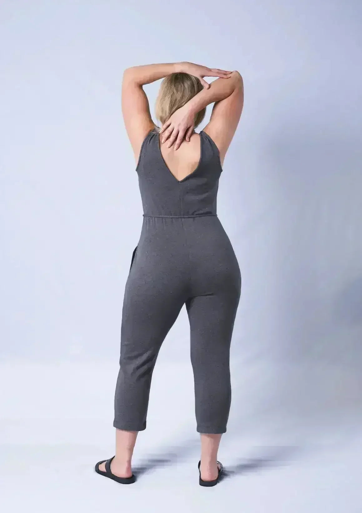 Axty V-Neck Jumpsuit - Versatile Cotton Romper | Femstylo