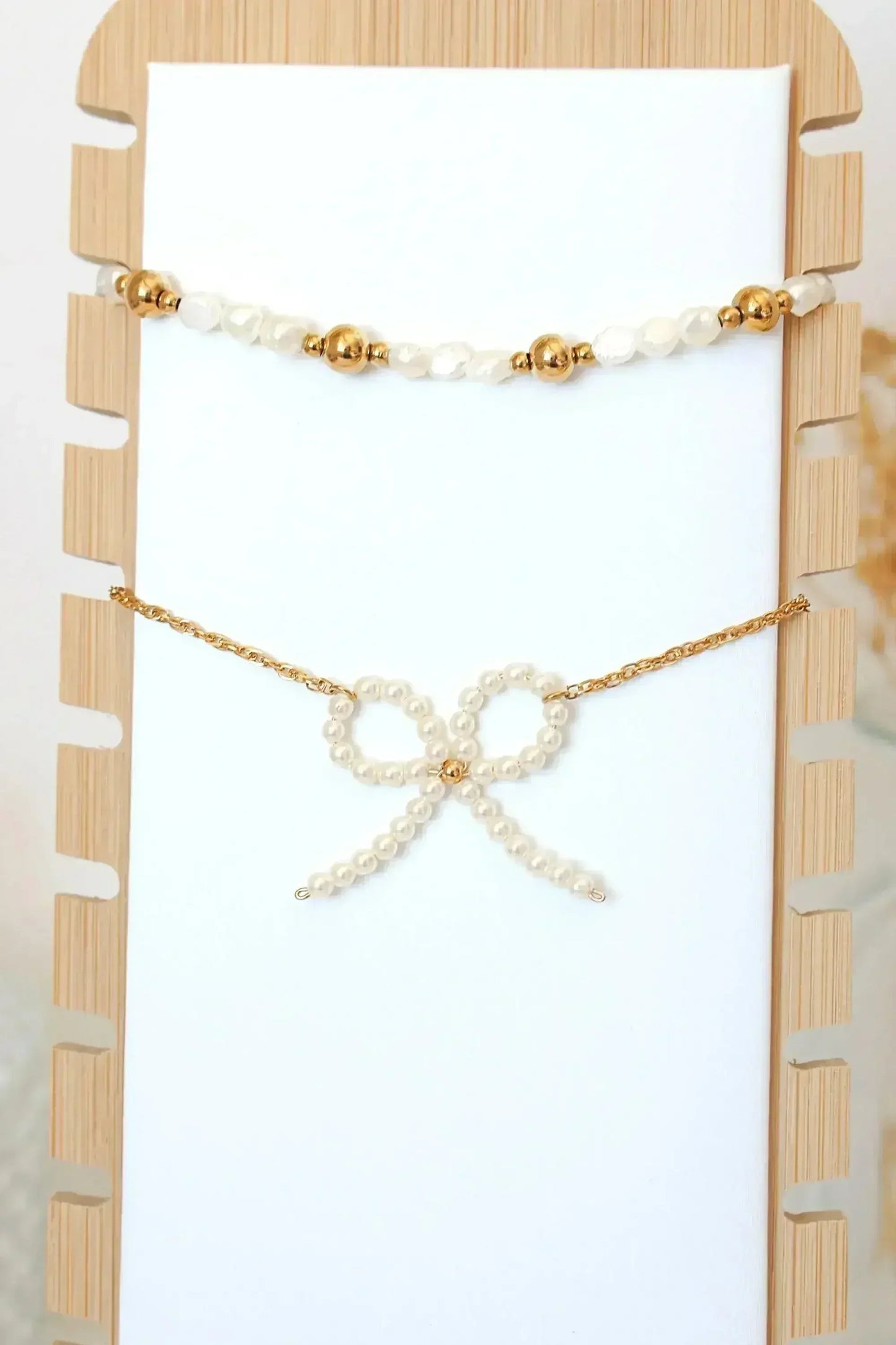 Miss Coquette | 24 Karats Pearls Bow Necklace