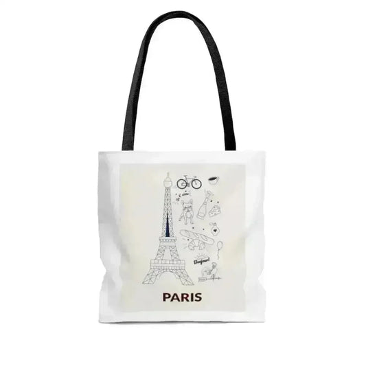 Paris Print Tote Bag - Durable Polyester Beach Bag | Femstylo
