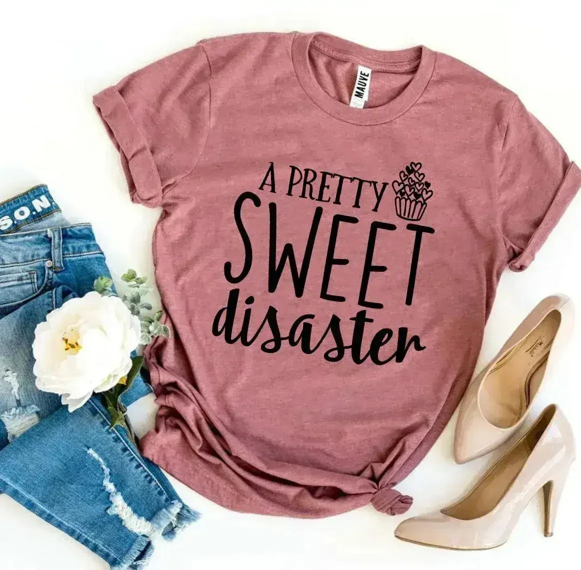 A Pretty Sweet Disaster Printed T-shirt | Premium Cotton | Bella Canvas