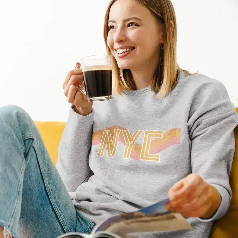 NYC Retro 70's Sweatshirt – Vintage Loose Fit Crewneck
