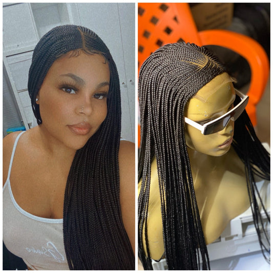 Cornrow Braid Wig "4 by 4 Closure" Mid back Length (Dorra)