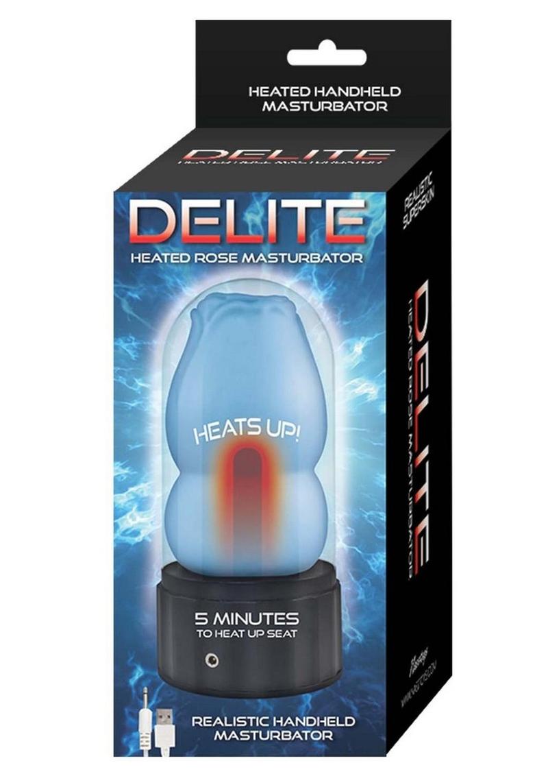 Delite Heated Rose Rechargeable Handheld Masturbator