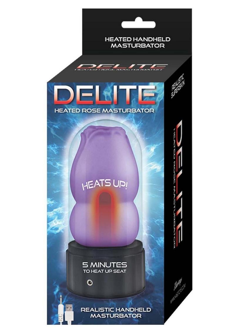 Delite Heated Rose Rechargeable Handheld Masturbator