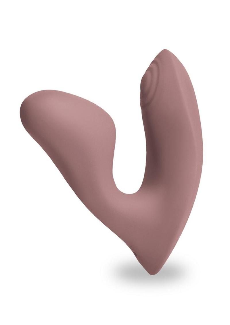 Desire Demure Rechargeable Silicone Vibrator With Clitoral Stimulator