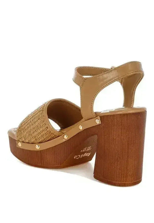 Mazaro Raffia Chunky Sandals