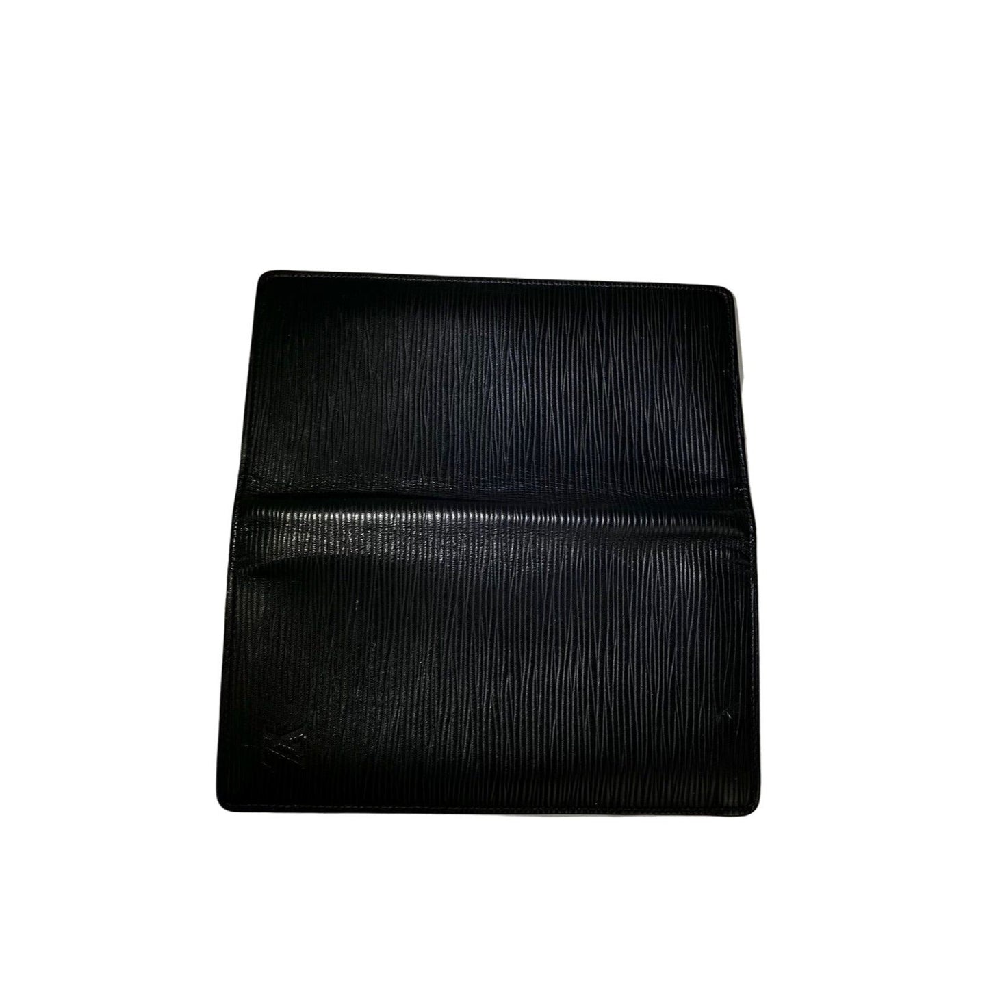 LOUIS VUITTON Epi Brazza Long Black Leather Wallet