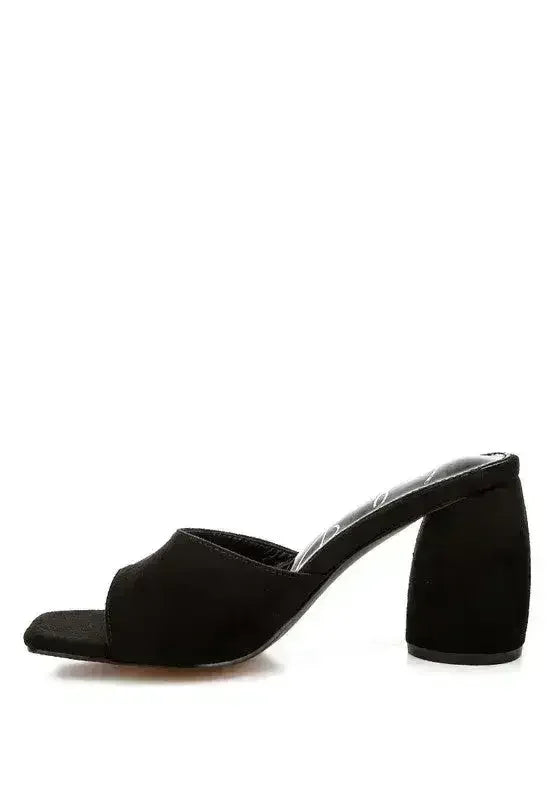 Micro Suede Block Heel Sandals - 3" Walkable Slip-Ons - Office to Outing