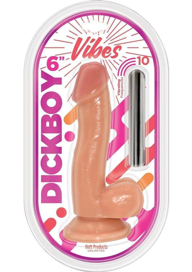 Dickboy Vibes Rechargeable Silicone Multi-Speed Dildo 6in Vanilla