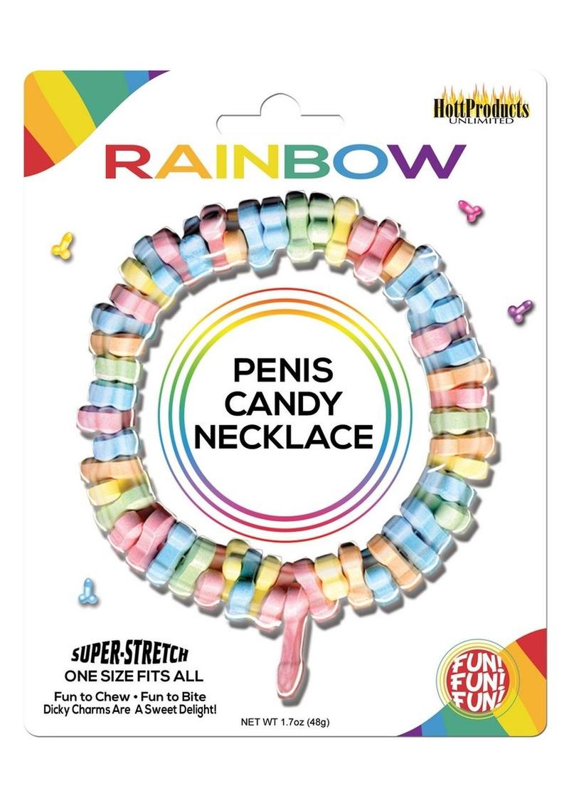 Rainbow Penis Candy Necklace Multi Flavored