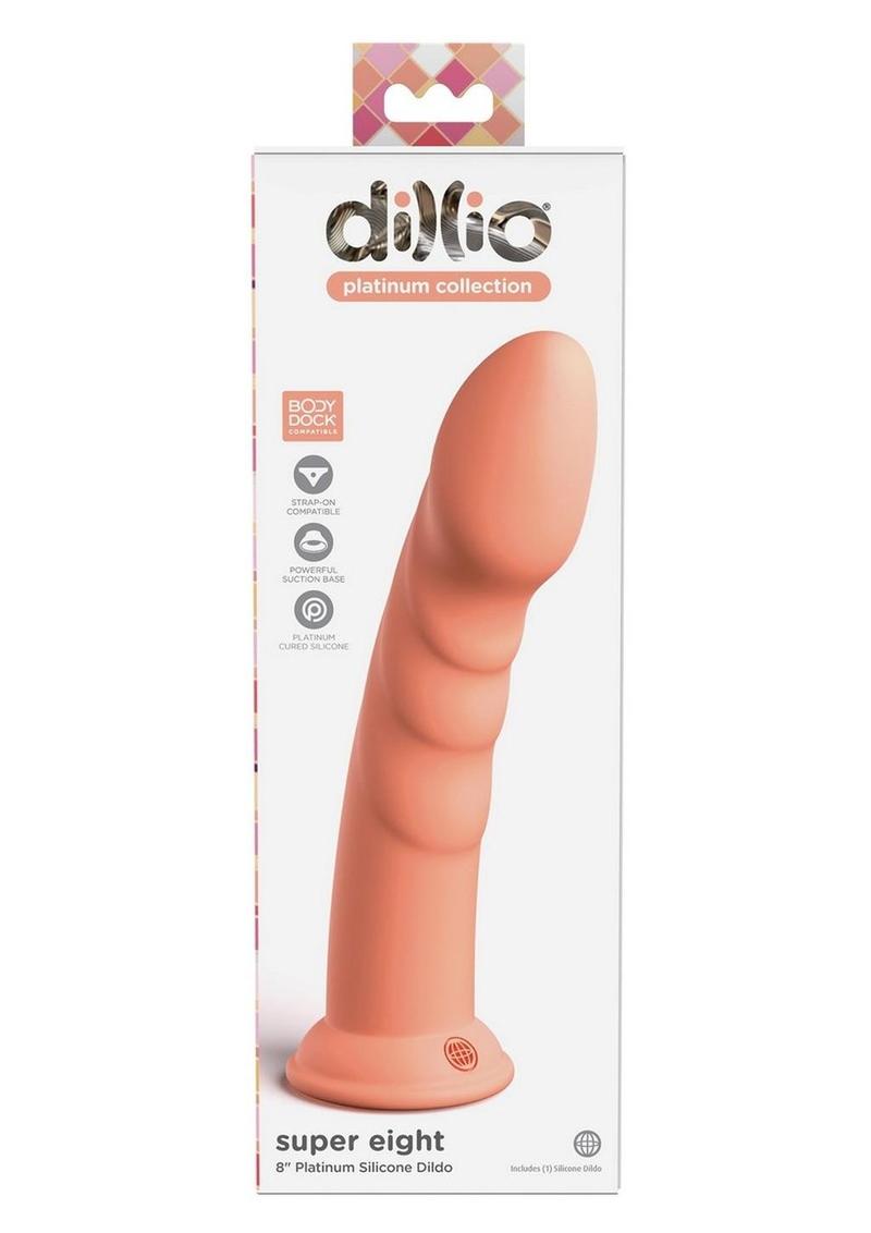 Dillio Platinum Super Eight Silicone Waterproof Dildo by Pipedream