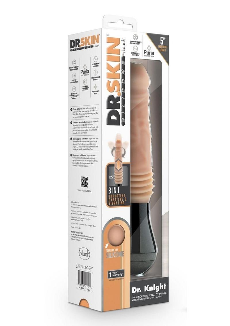 Dr. Skin Platinum Dr. Knight Thrusting Gyrating Vibrating Dildo