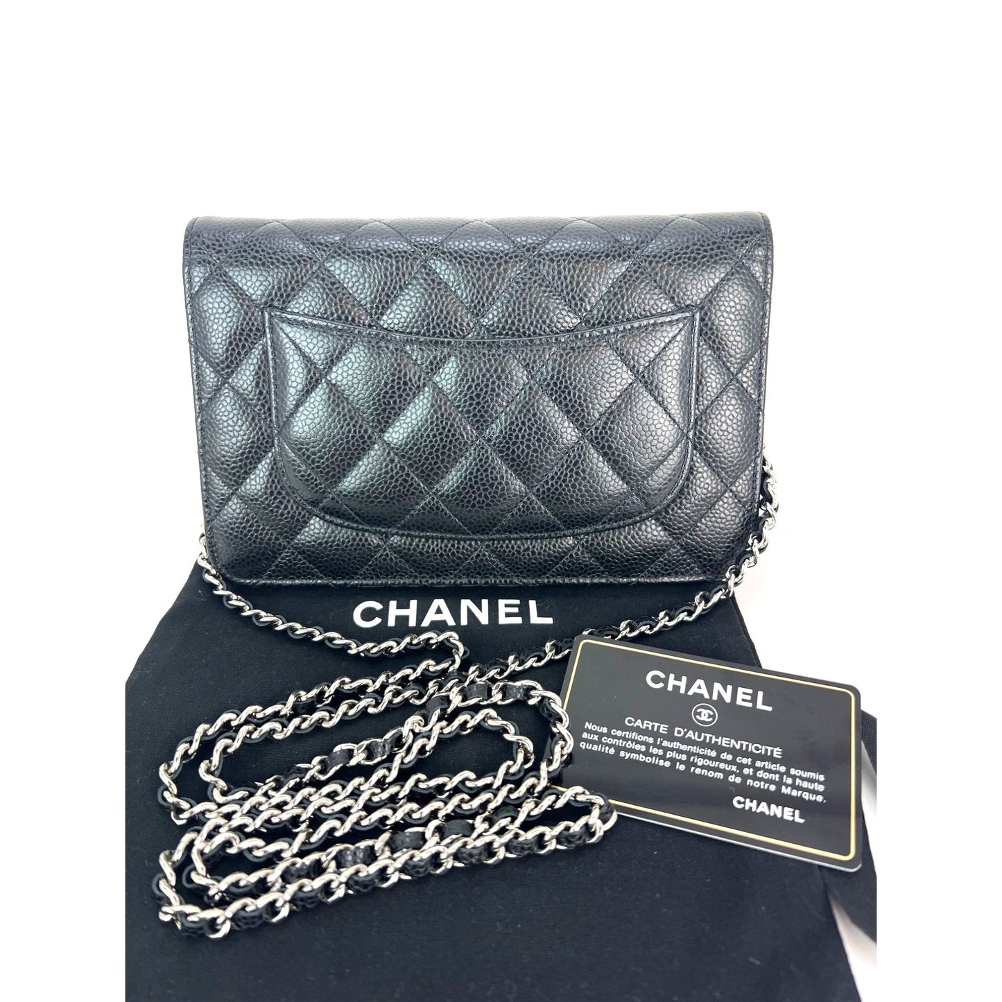 Chanel Quilted Caviar Calfskin Wallet on a Chain Clutch