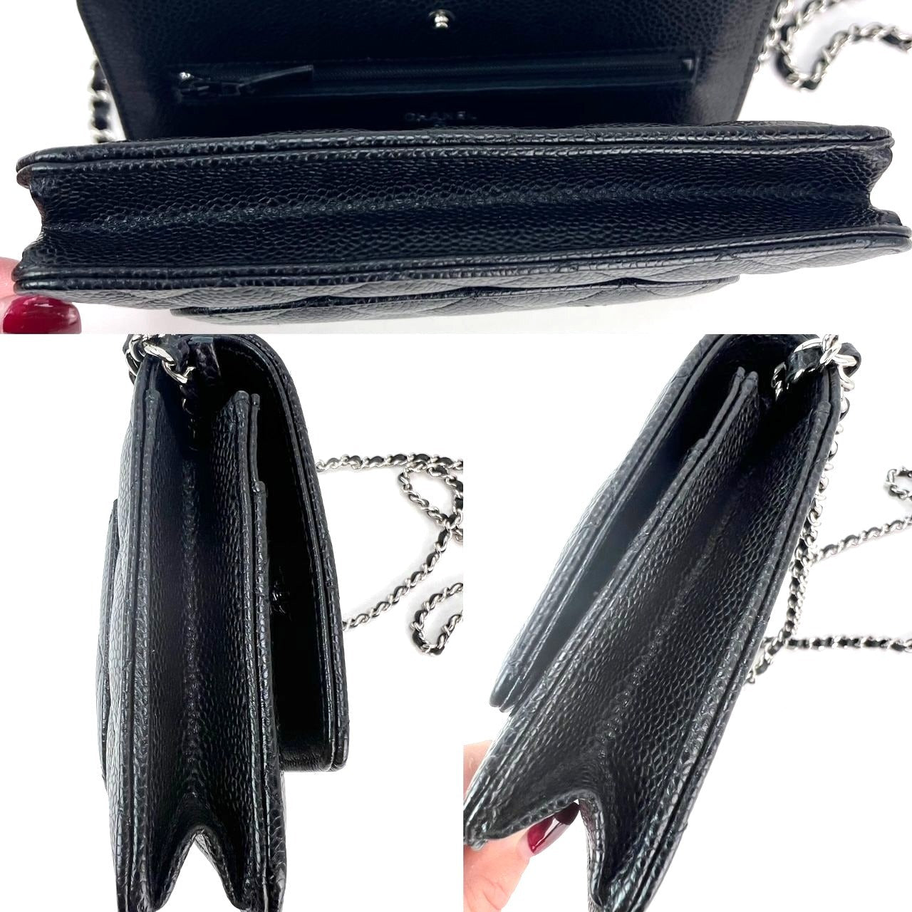 Chanel Quilted Caviar Calfskin Wallet on a Chain Clutch