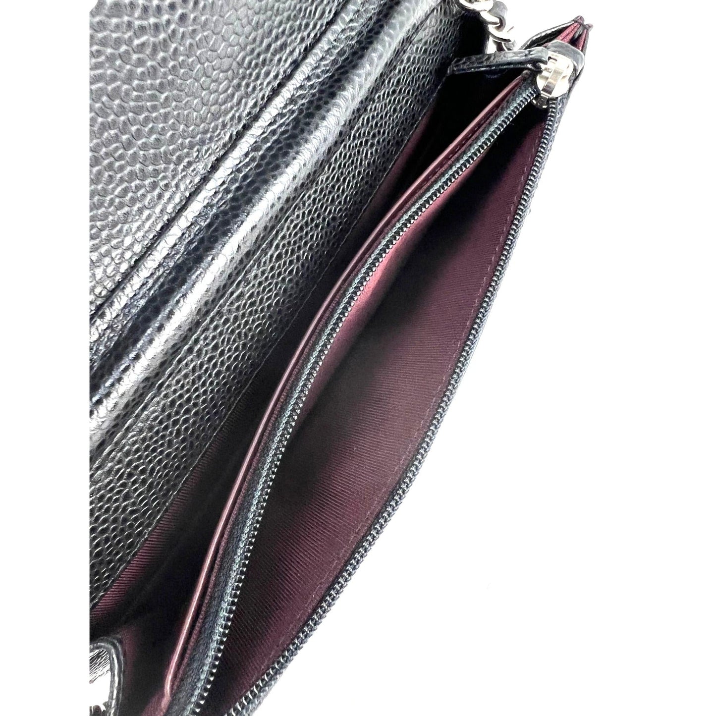 Chanel Quilted Caviar Calfskin Wallet on a Chain Clutch