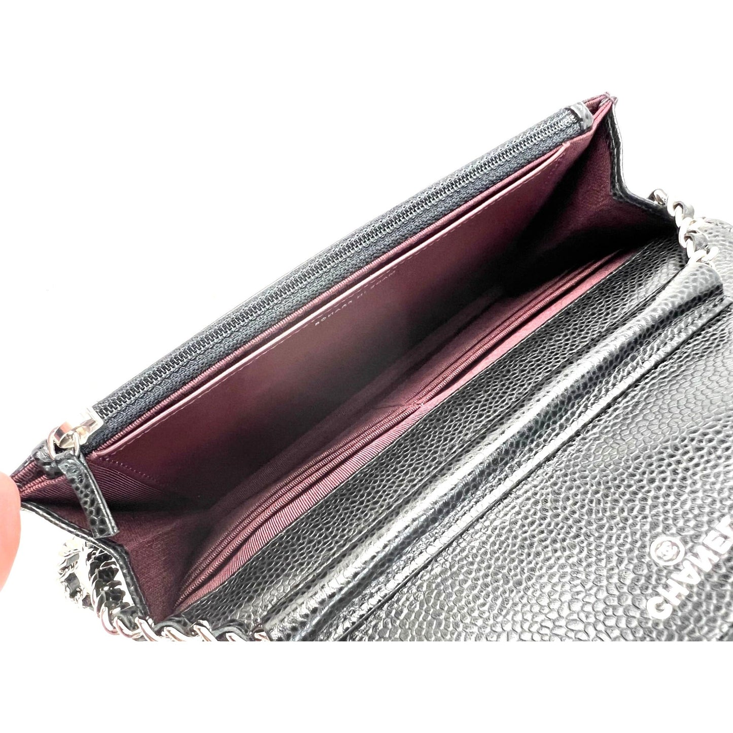 Chanel Quilted Caviar Calfskin Wallet on a Chain Clutch