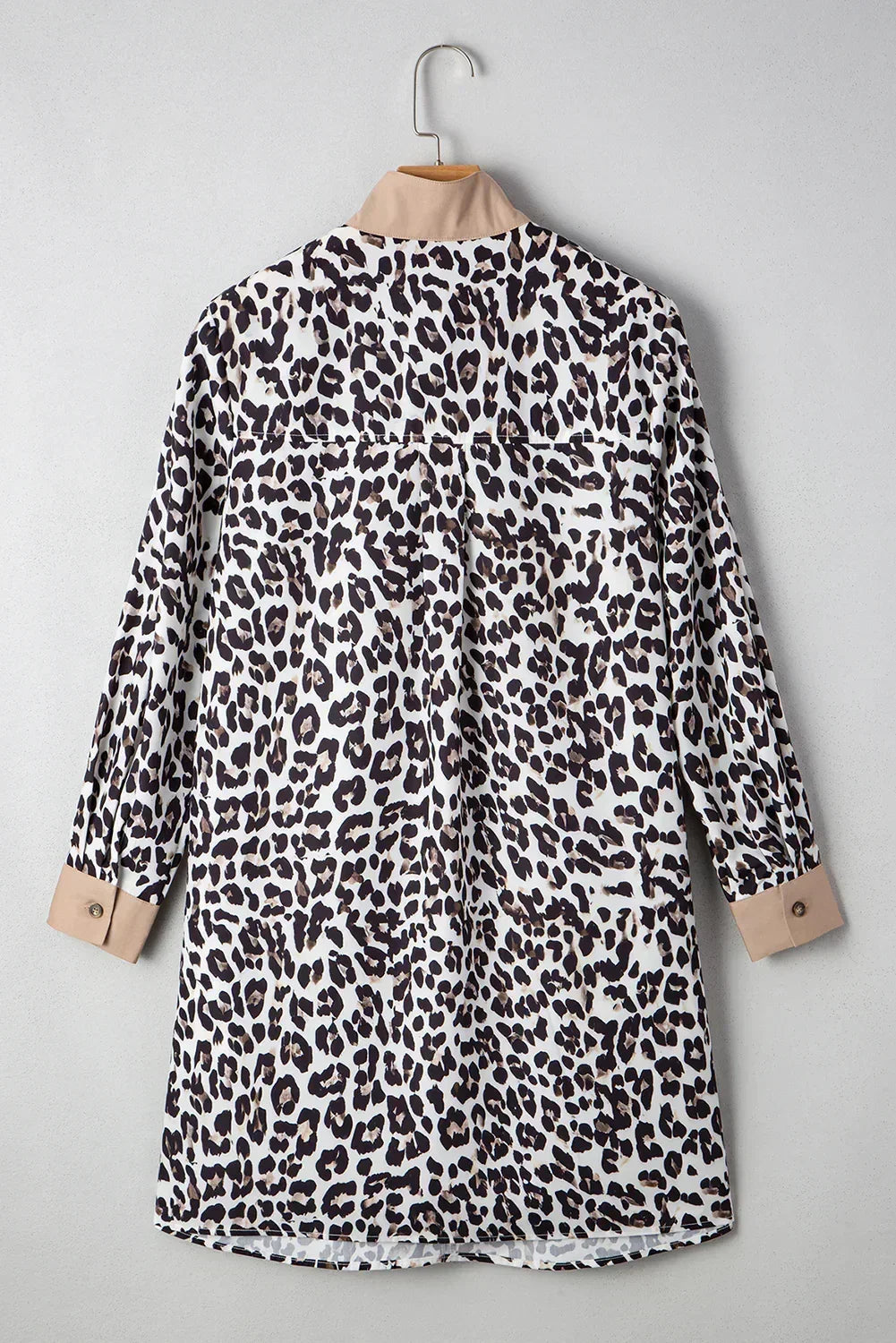 Multicolour Leopard Print Patchwork Collar Flowy Mini Dress