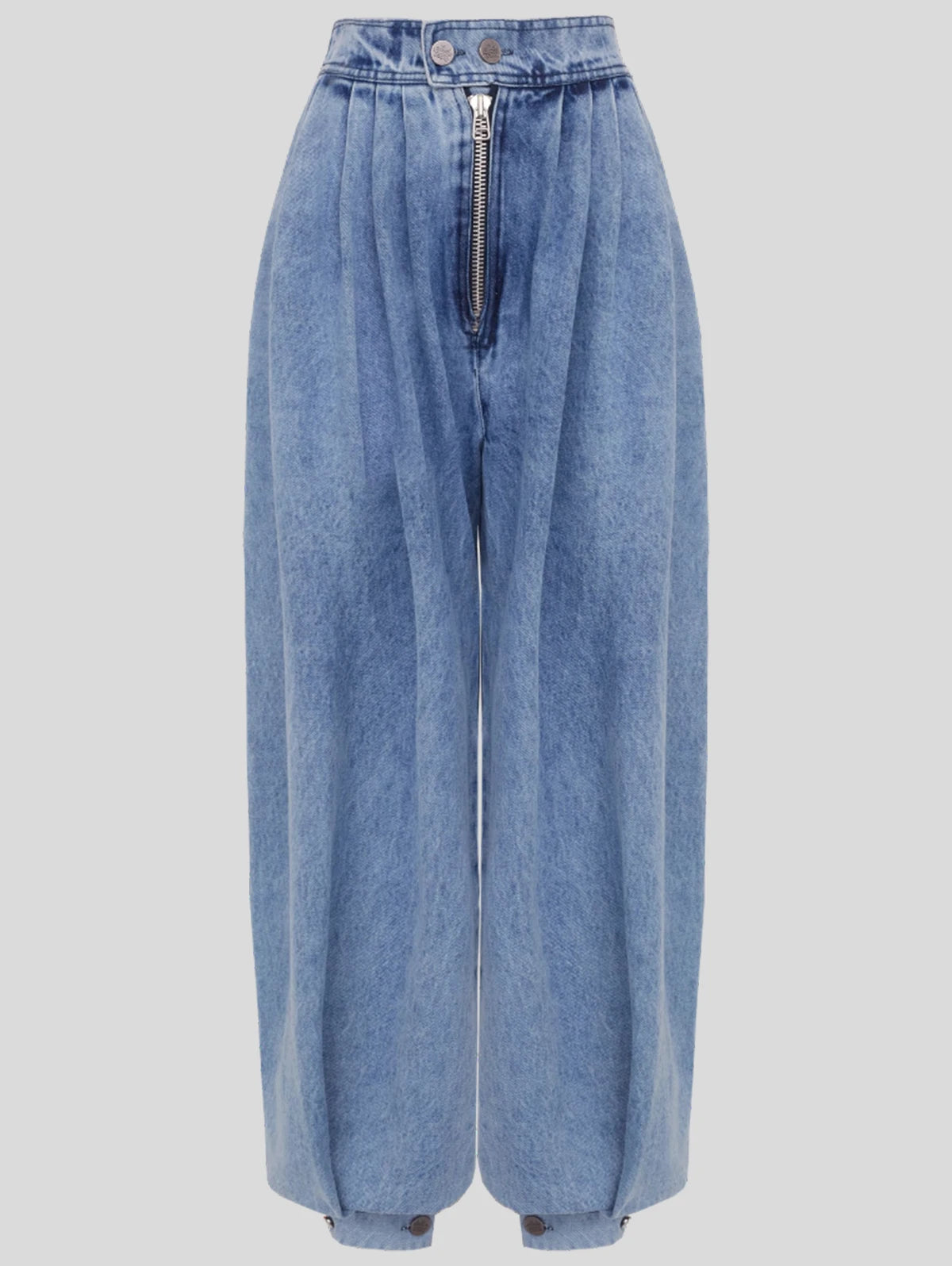 Women Spring High Waist Zipper Denim Loose Harem Trousers Jeans Female Vintage Balloon Pants Ladies Casual Denim Pants