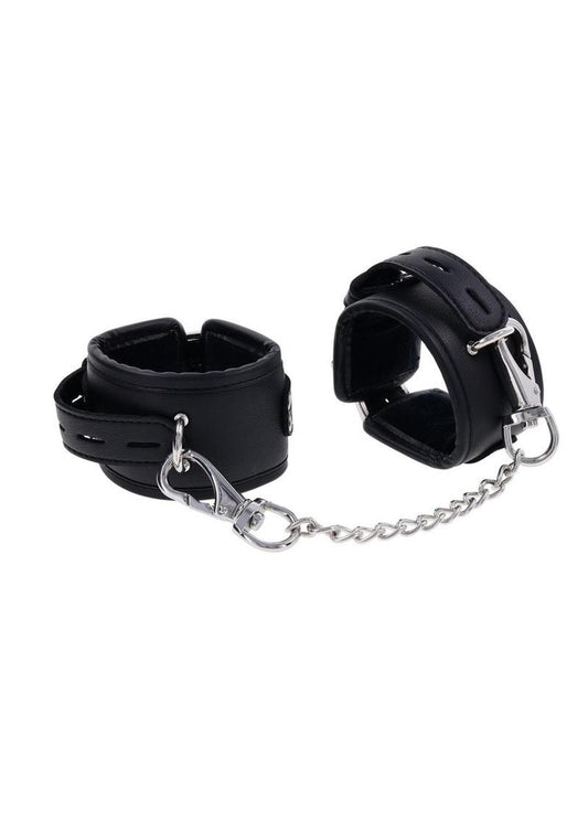 Edge Handcuffs with Chain Adjustable Black Bondage Restraints