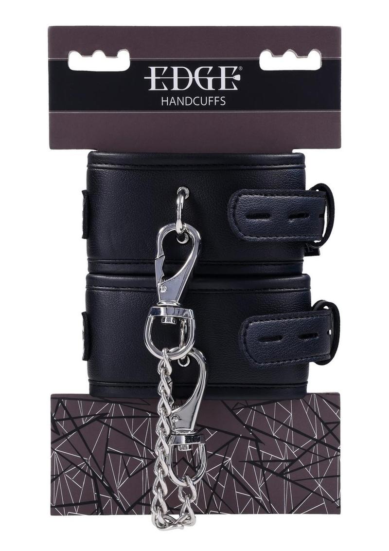 Edge Handcuffs with Chain Adjustable Black Bondage Restraints