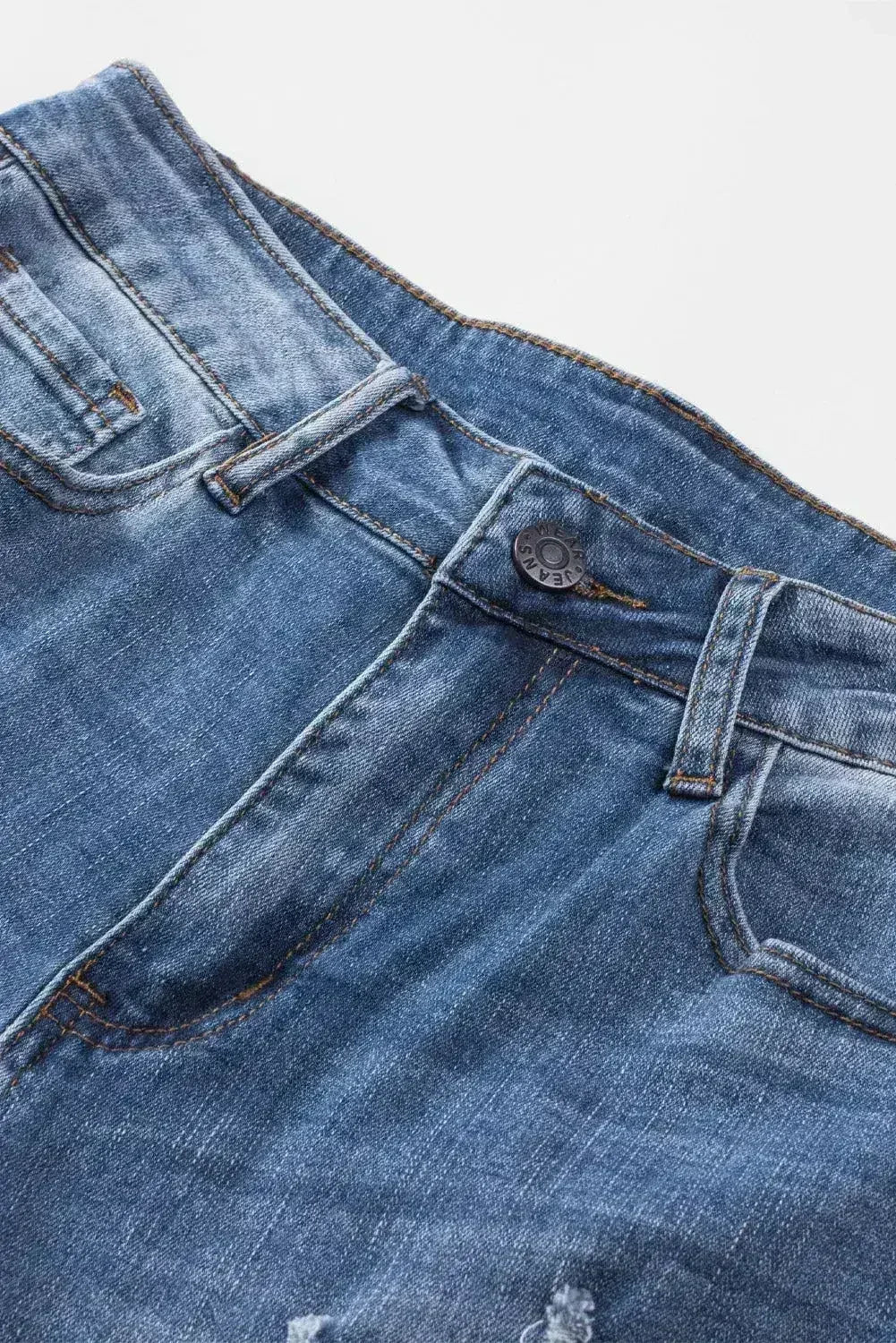 American Flag Patched Distressed Jeans