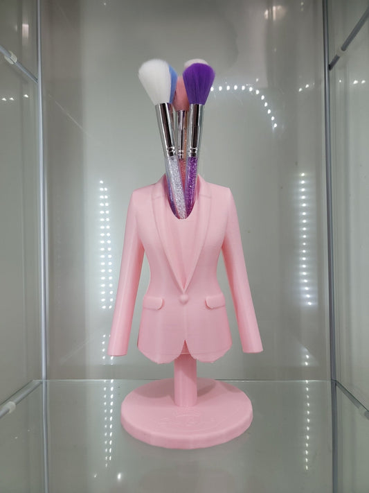 Elegant Pink Blazer Brush Holder