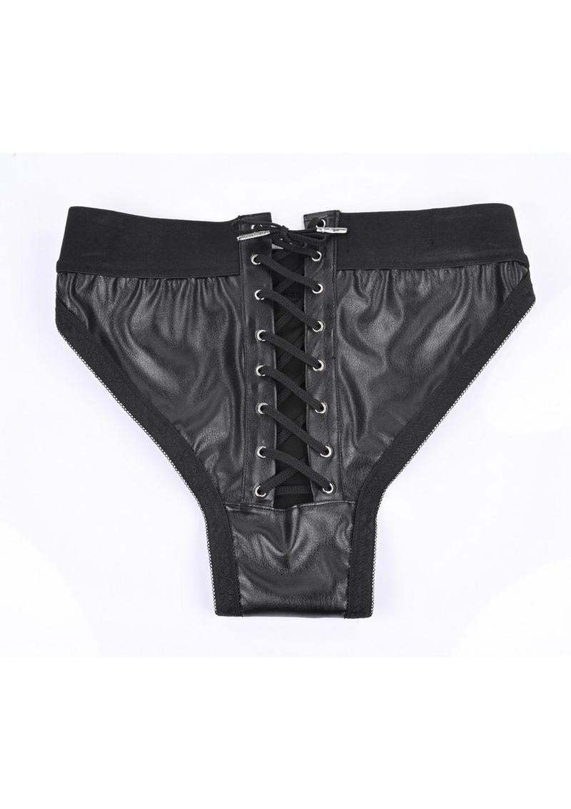 Em.Ex. Fit Harness Patent Corset - Adjustable Black