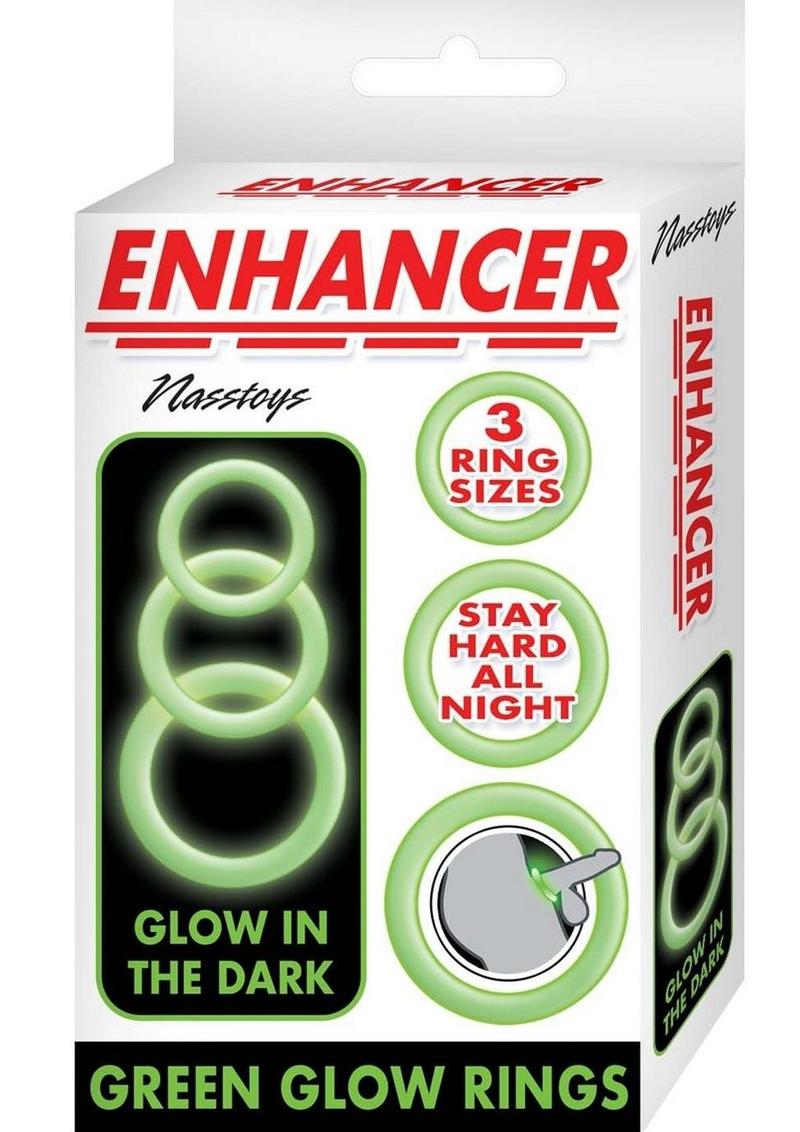 Enhancer Blue Glow Rings Silicone Cock Ring Set