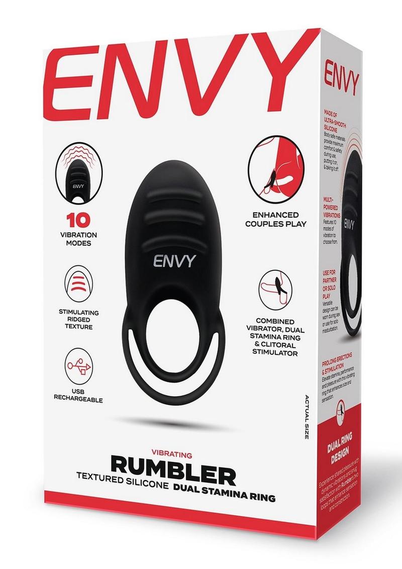 Envy Rumbler Vibrating Textured Dual Stamina Ring
