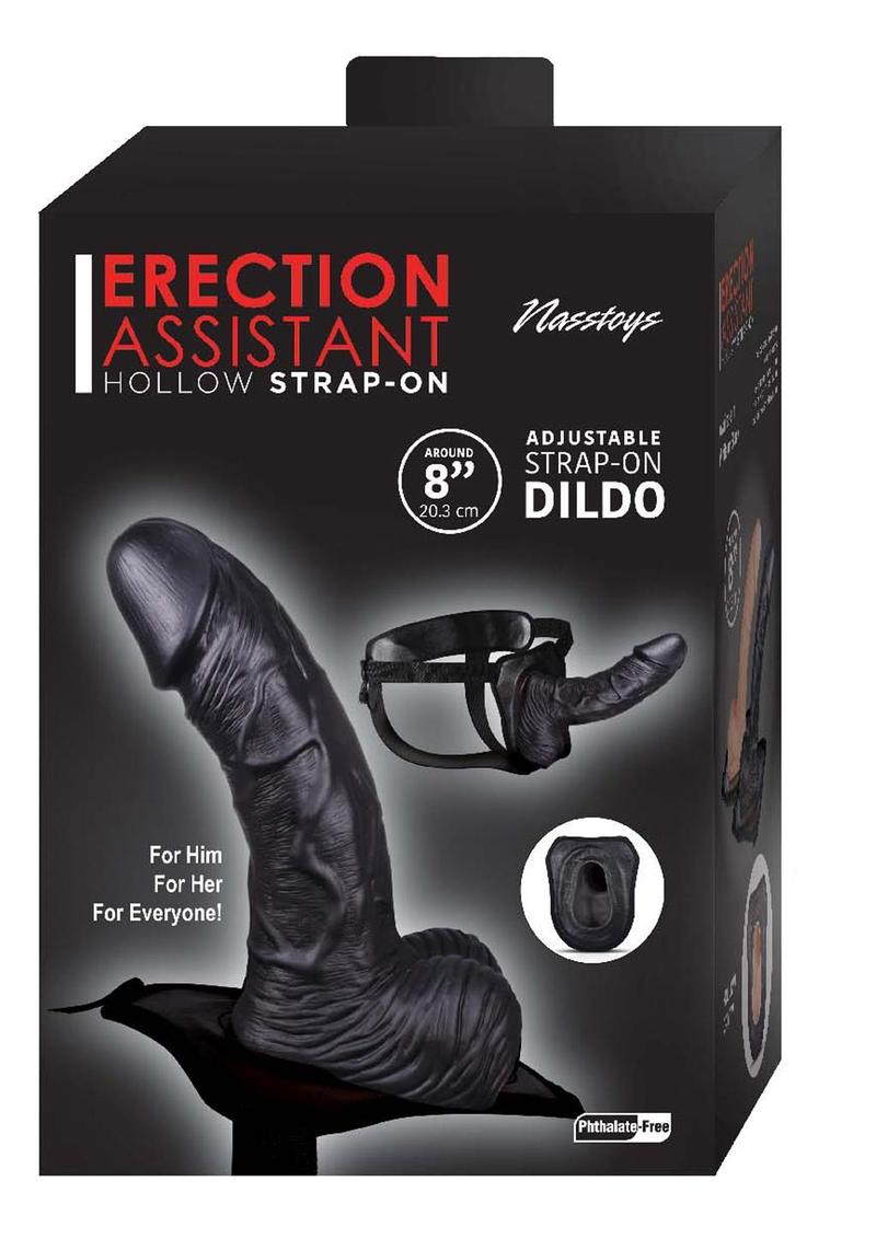 Erection Assistant Hollow Strap-On with Adjustable Harness